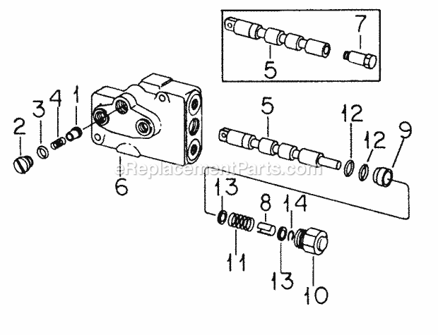 Control Valve Part 2 Diagram and Parts List for 169 2050048U Cub Cadet Lawn Tractor
